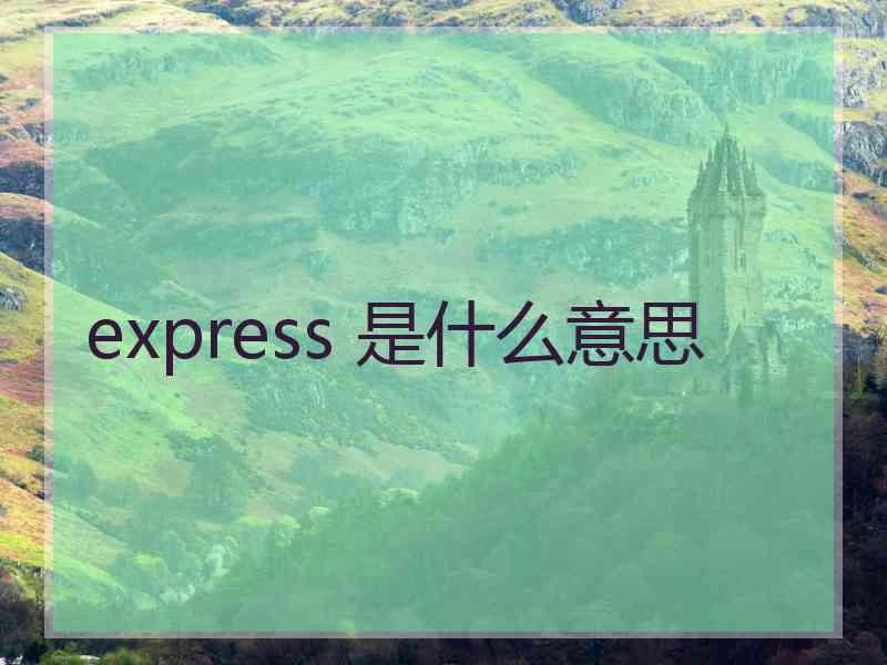 express 是什么意思