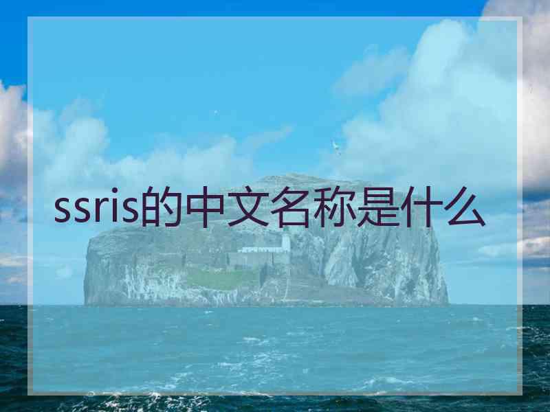 ssris的中文名称是什么